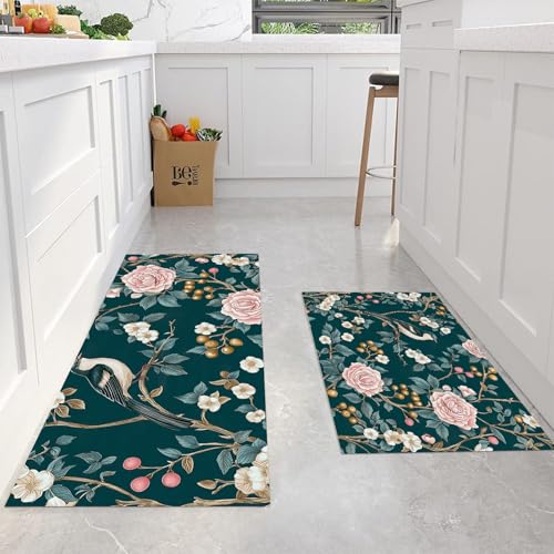 Alfombras de cocina antideslizantes y lavables de 2 piezas para proteger tu suelo con diseño 5