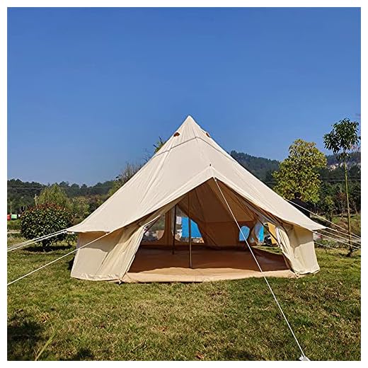 ROSG Tienda de Campana Lona Tienda de campaña de yurta mongola Tienda de campaña de Doble Capa Tienda de campaña Familiar para Acampar al Aire Libre Pirámides Tienda India 4 Estaciones, Ver