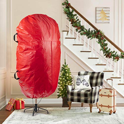 Zober Upright Tree Storage Bag For Christmas Trees Of 9Ft. Tall, Tree Bag Is Tear Proof Polyethylene; Comes With Drawstring Hem, Zipper, And Carry Handles, Waterproof Material Protects From Dust & Moisture #TOP1