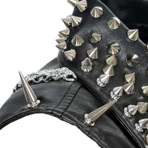 Fashion SX Jaqueta masculina de couro punk rock rebite clube motocicleta bicicleta slim fit colete d