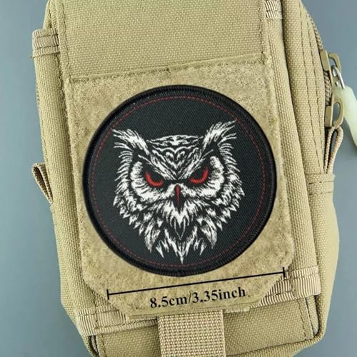 Patch imprimé hibou tactique militaire à scratch Velcro pour sac à dos