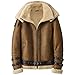 Produktbild Denny&Dora Lammfelljacke Herren B3 Bomberjacke Kurze Lederjacke Herren Wintermäntel Pelzjacke Vintage BraunV (XXL, Vintage Braun)