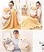 YunNasi 2 in 1 Hamster Kuscheltier Plüschtier Hamster Kissen mit Kuscheldecke Super Süßes Geschenk für Kinder und Freundin 50cmX30cm (Hellbraun)