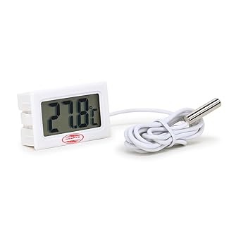 DGARYS Thermometer For Freeze Mini LCD Digital Thermometer Sensor Wired for Room temperaure, fridges | Indoor Outdoor Portable Pocket LCD Electronic Temperature Meter