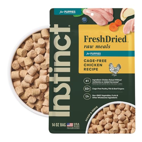 Instinct Puppy Freeze-Dried Meals FreshDried Bites Natural Dog Food Grain-Free - Cage-Free Chicken 14 oz. Bag