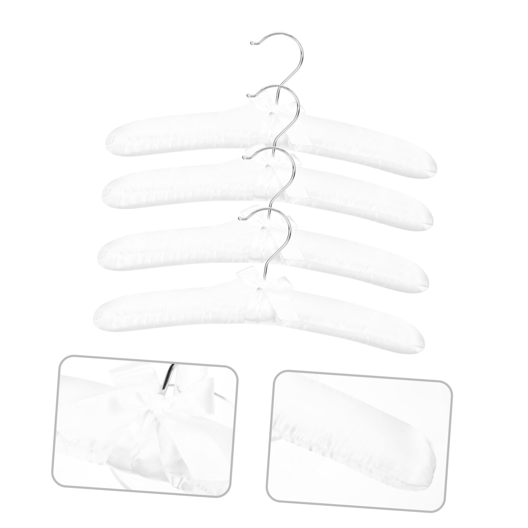 Unomor 5 Pcs Clothes Hangers Children Hangers Closet Hangers Trouser Hanger Skirt Hanger Clothes Hanger Coat Hangers Suit Hangers Pant Hangers Creative Clothes Hanger White Fabric