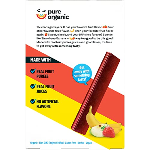Pure Organic Layered Fruit Bars, Strawberry Banana, Gluten Free thumb #2