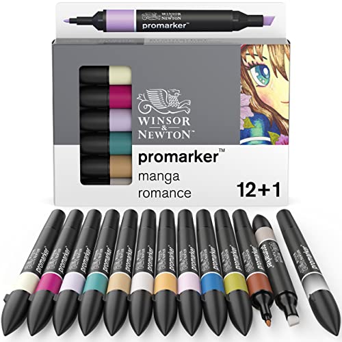 Winsor &Amp; Newton Promarker, Manga Romance, Set De 12 + 1 Blender