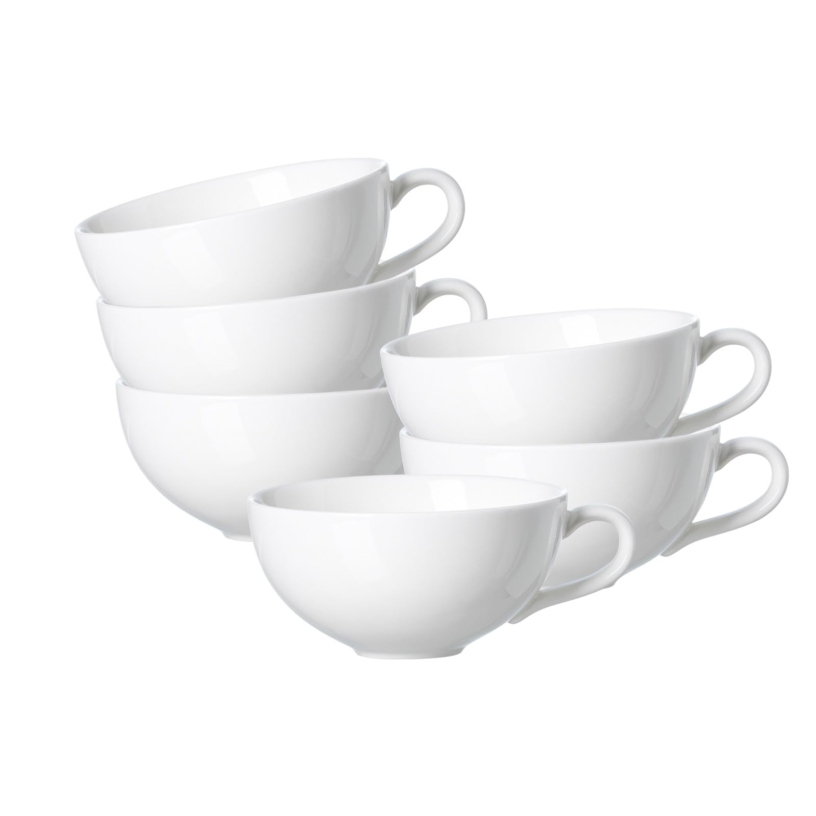 Ritzenhoff & Breker Skagen Teetasse 180 ml 6er Set | Klassisches Tafelgeschirr | Abgerundete Formen | Porzellan | Spülmaschinen- & Mikrowellenfest | Weiß