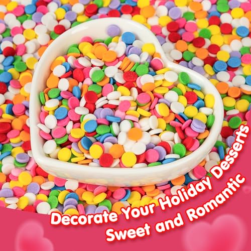 Image of Edible Confetti Sprinkles,Colorful Round Cake Decoration for Desserts,Rainbow Circular Candy,Pastel Circle Sprinkles for Cake Baking,Perfect For Birthday Wedding Party Decorating Supplies | 130g Round Candy Decorations,Circular Pastel Sugar for Baking,Birthday Wedding,Graduation ,Anniversary,Holiday Party Supplies
