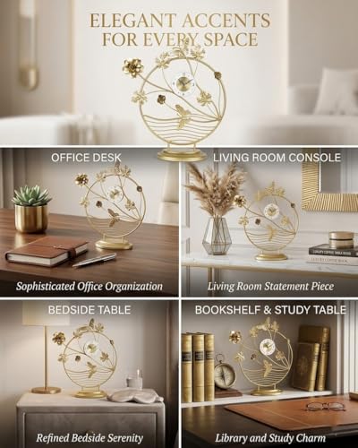 Image of Table Clock,Desk Clocks,Metal Clock,Classic Mantel Clock,for Living Room,Office,Kitchen, Bedside (PK-09)