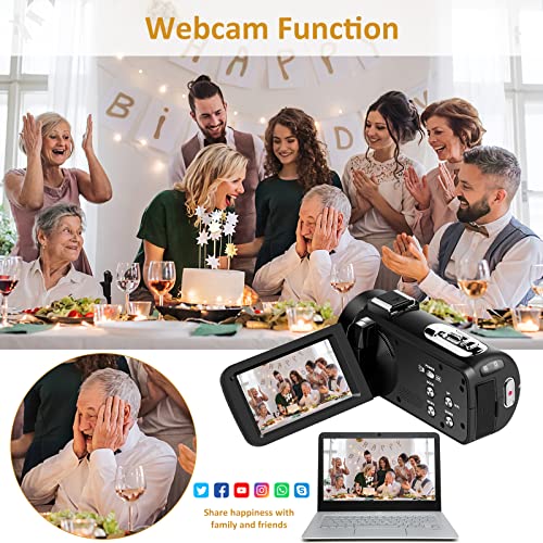 Seree Tech 2.7K 30 Fps Video Camera 42Mp 18X Digital Camera Video Camera For Youtube 3.0'' Flip Screen Camcorder Vlogging Camera With Remote Control And Two Batteries #TOP2
