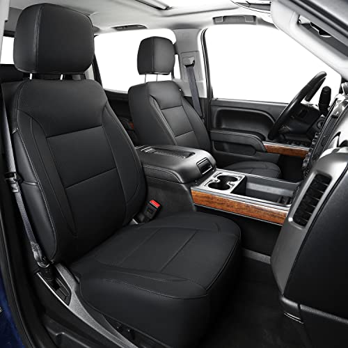 LUCKYMAN CLUB Custom Fit Seat Covers for 2019-2024 2025 Chevy Silverado Sierra 1500 Crew Cab, 2020-2024 2025 Silverado Sierra 2500 3500 Crew Cab (Black)