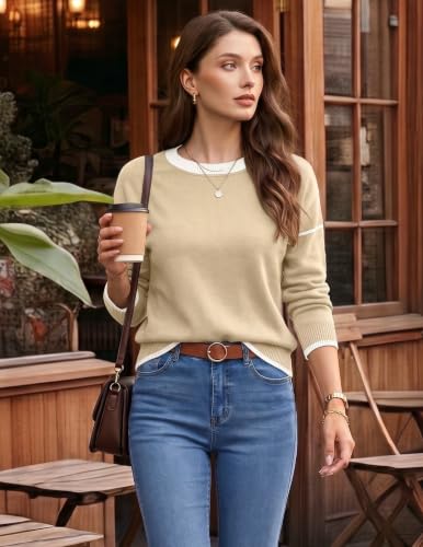Image of Zeagoo Sweaters for Women Fall Outfits Trendy 2026 Long Sleeve Shirts Bussiness Casual Knit Pullover Sweater Tops