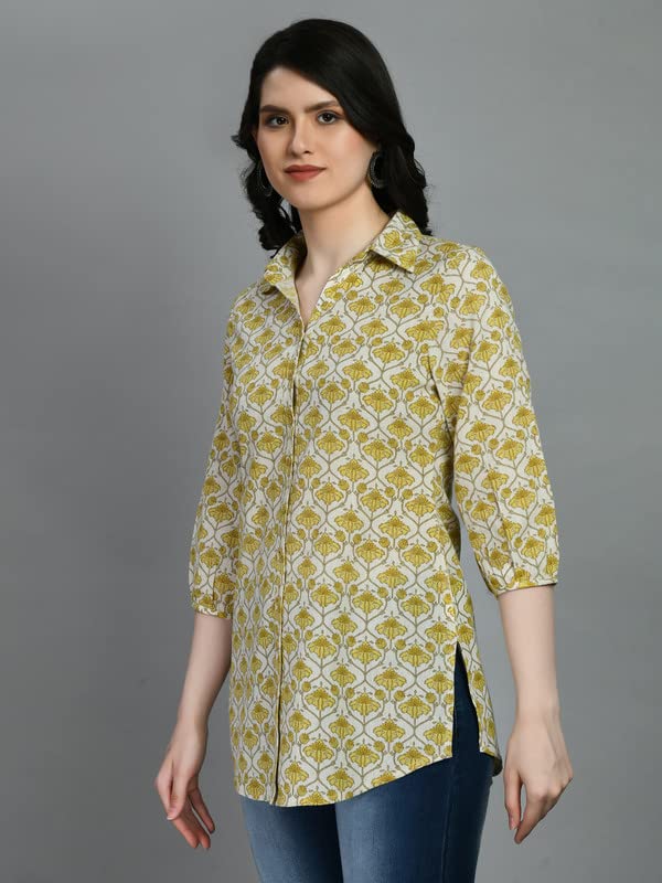 Image of Meesan Women's Casual Ethnic 3 /4 Sleeve Printed Tunic