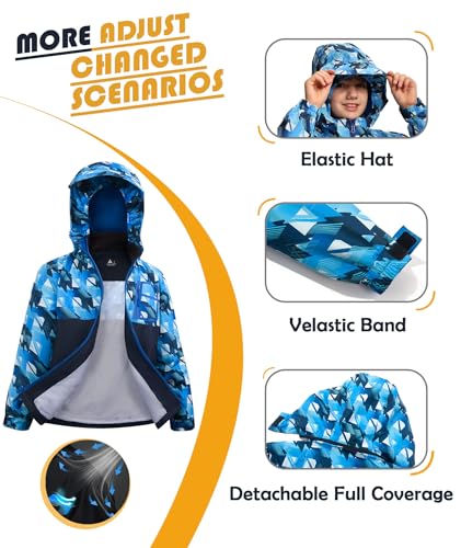 Kids Rain Suit Boys Girls Raincoat Jacket and Pants Set Lightweight Waterproof Windbreakers Rain Gear3