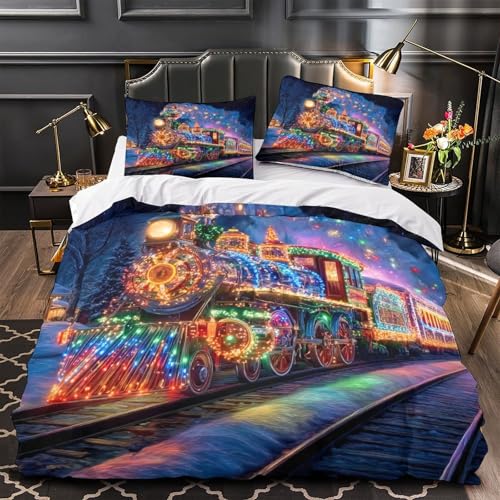 Housse de couette train 260x220cm dotée d'une fermeture éclair douce - 4