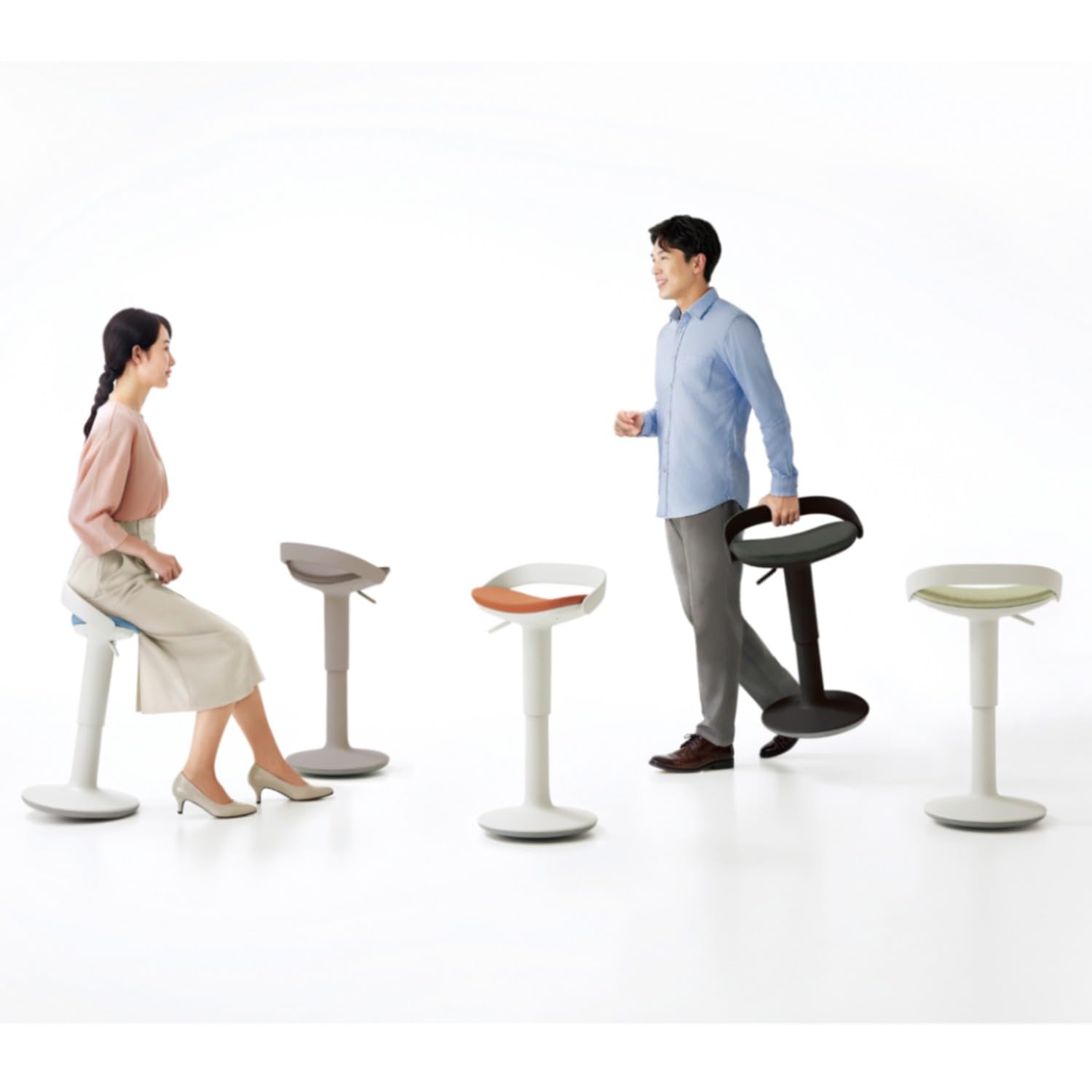 Amazon | 【メーカー配送・設置・組立】コクヨ 昇降スツール 揺れる
