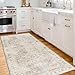 ReaLife Rugs Machine Washable Area Rug Runner - Living Room Bedroom Bathroom Kitchen Entryway Office - Padded Low Pile Stain Resistant Premium - Boho Farmhouse Vintage - Joy - Beige Ivory 2'6