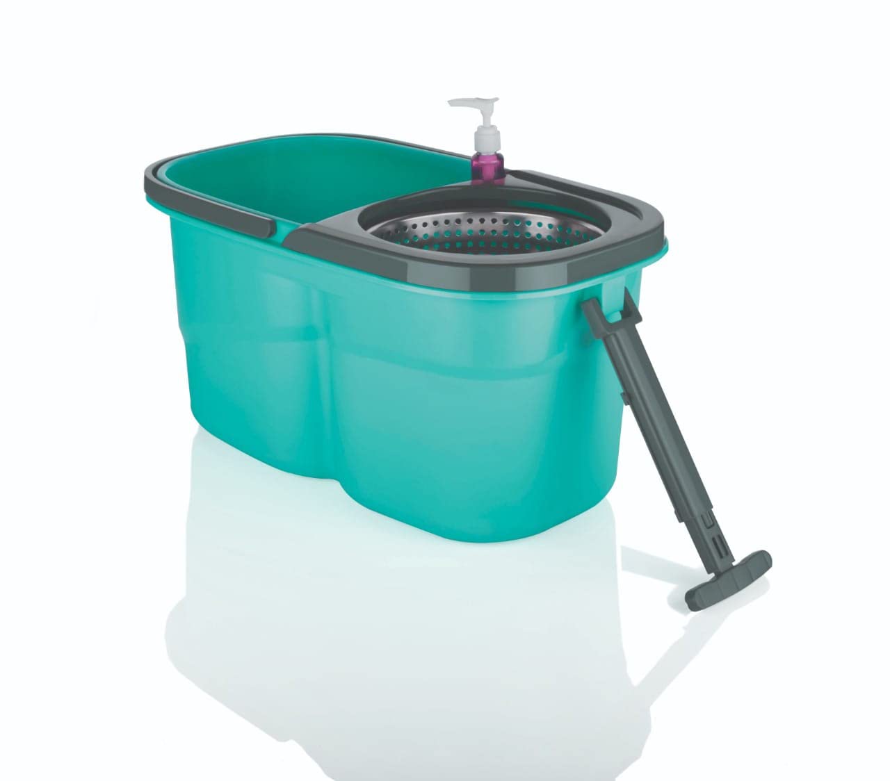 IMPHI Classic 360 Degree Cleaning Spin Mop with Easy Wheels, 2 Refill and Bucket (Mop Steel)