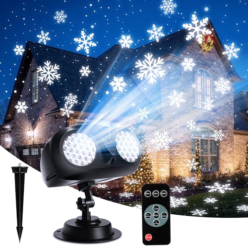 MATEPROX Schneefall Projektor Lichter, Wasserdichte Weihnachts LED...