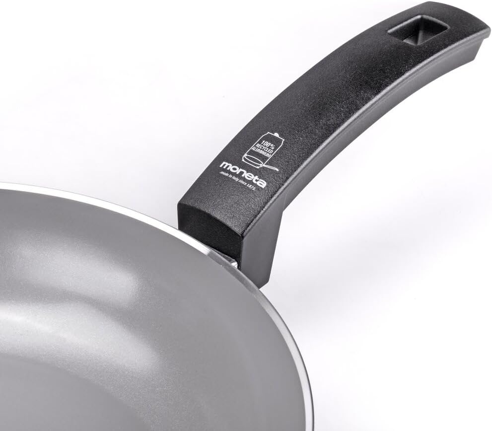 Moneta Innova Wok 1 m 28 cm, Natural FineGres Coating (NO PFAS), Also Suitable for Induction, 100% Made in Italy