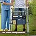 Walker Bag Multiple Pockets Walker Basket for Folding Walker with Cup Holder Bag for Walkers for Seniors Rollator Accessories Bag Blue