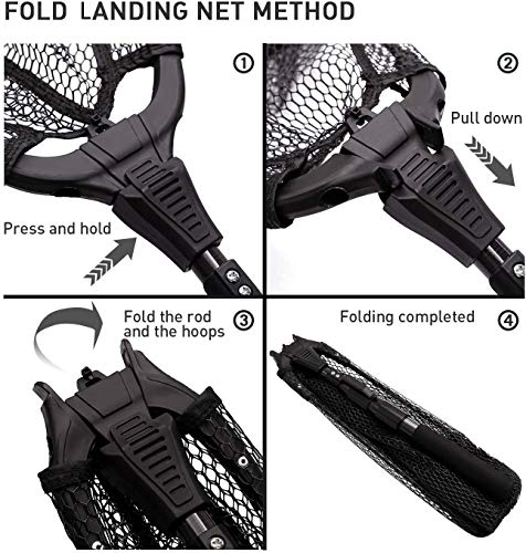 image for SAN LIKE Fishing Net Fish Landing Nets Folding Telescopic Sturdy Pole 