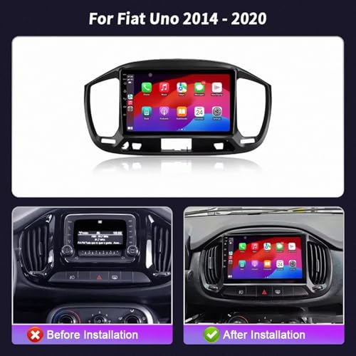 Radio Coche 2 DIN Android Auto Fiat Uno 2014-2020 con Bluetooth y GPS 2