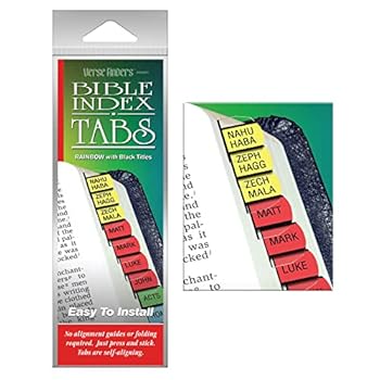 Office Product Verse Finders Horizontal Thin Pack Rainbow Bible Tabs Book