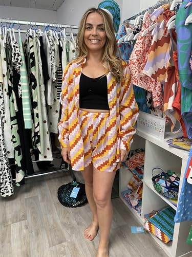 Short de plage Zigzag Compania Fantastica avec imprimé floral coloré