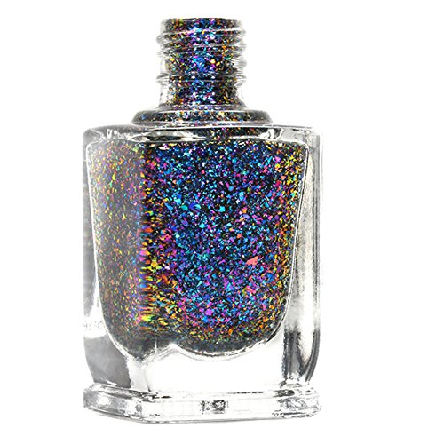 Miniatura 2 de ILNP Mayfield - Esmalte de uñas Ultra Chrome con copos, color morado, rosado, verde, dorado, azul