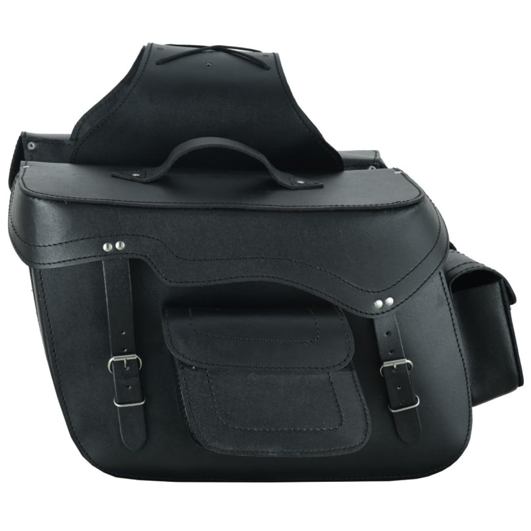 LOVO - Alforjas Laterales para Moto de Cuero Auténtico - Alforjas Moto Custom Resistentes e Impermeables - Maletas Laterales - Accesorios para Moto de Alta Durabilidad y Capacidad 2 x 11 litros