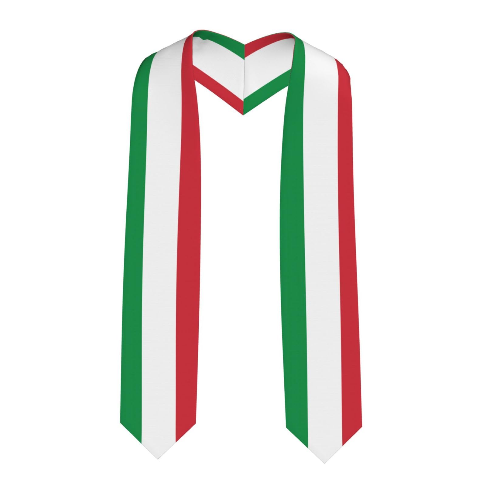 WHJSSF Sharp Corner Graduation Shawl Stole Italian flag Pattern Good drape not easy to deform