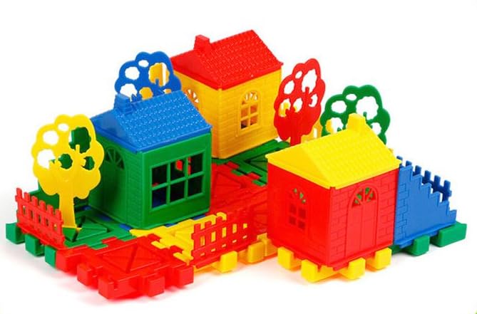 DIY Jumbo Size House Building Block Toy for Kids with Trees and Window