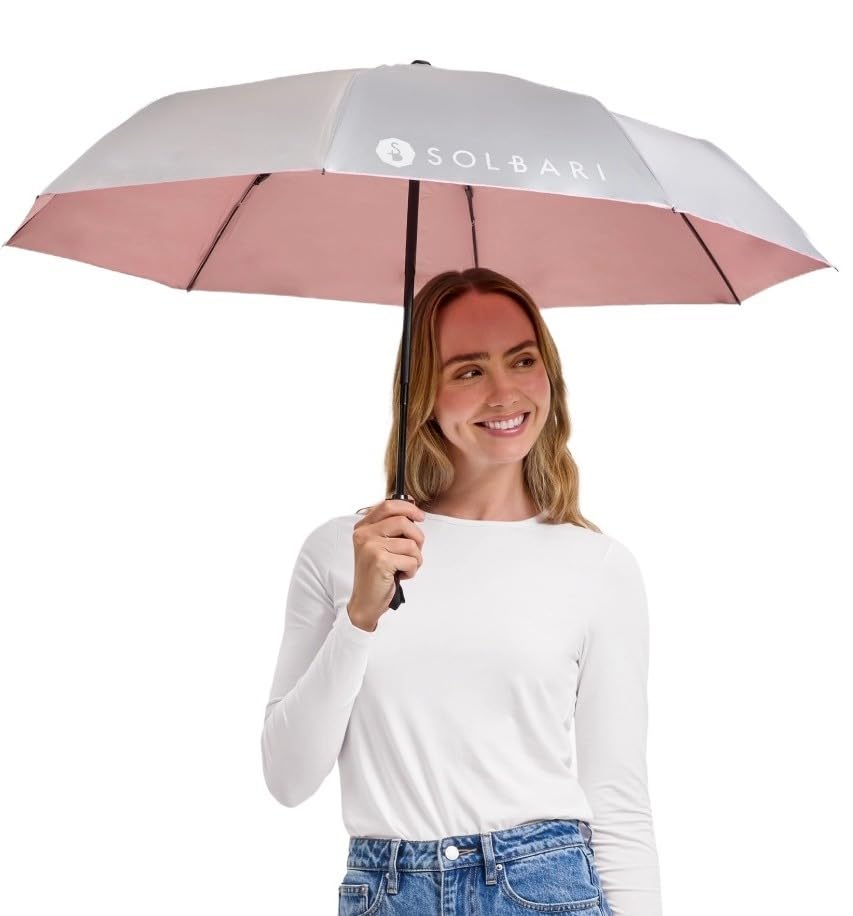 Solbari Compact Sun Protective Umbrella UPF 50+ UV Protection, Ultra-Light & Travel-Friendly, Reflective Sun Protection for Beach, Picnics, & Outdoor