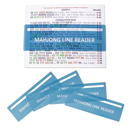 Mahjong Cards Line Readers 4-Piece Set, 7.5 x 2.76 Inches
