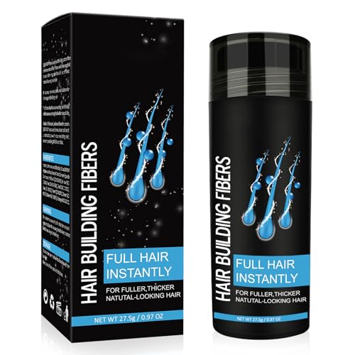 Fibras Capilares, Hair Fiber, Microfibras Capilares Keratina 100% Natural, Disimula la Falta de Pelo y Calvicie para Mujeres y Hombres, para un Cabello de Aspecto Más Grueso y Llena (Marrón Oscuro)
