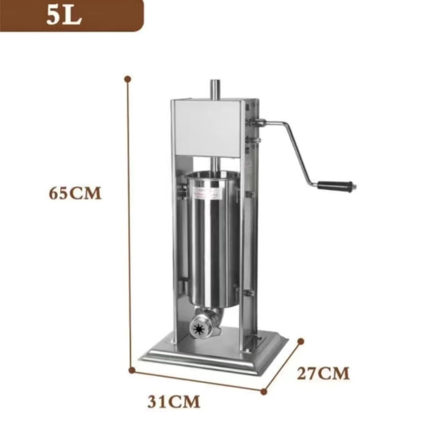Machine à Churros Manuelle Professionnelle, Machine à Churros espagnole Verticale en Acier Inoxydable de 5 L/7 L, avec 4 Buses, Confiture Rechargeable, pour Restaurants,，5L