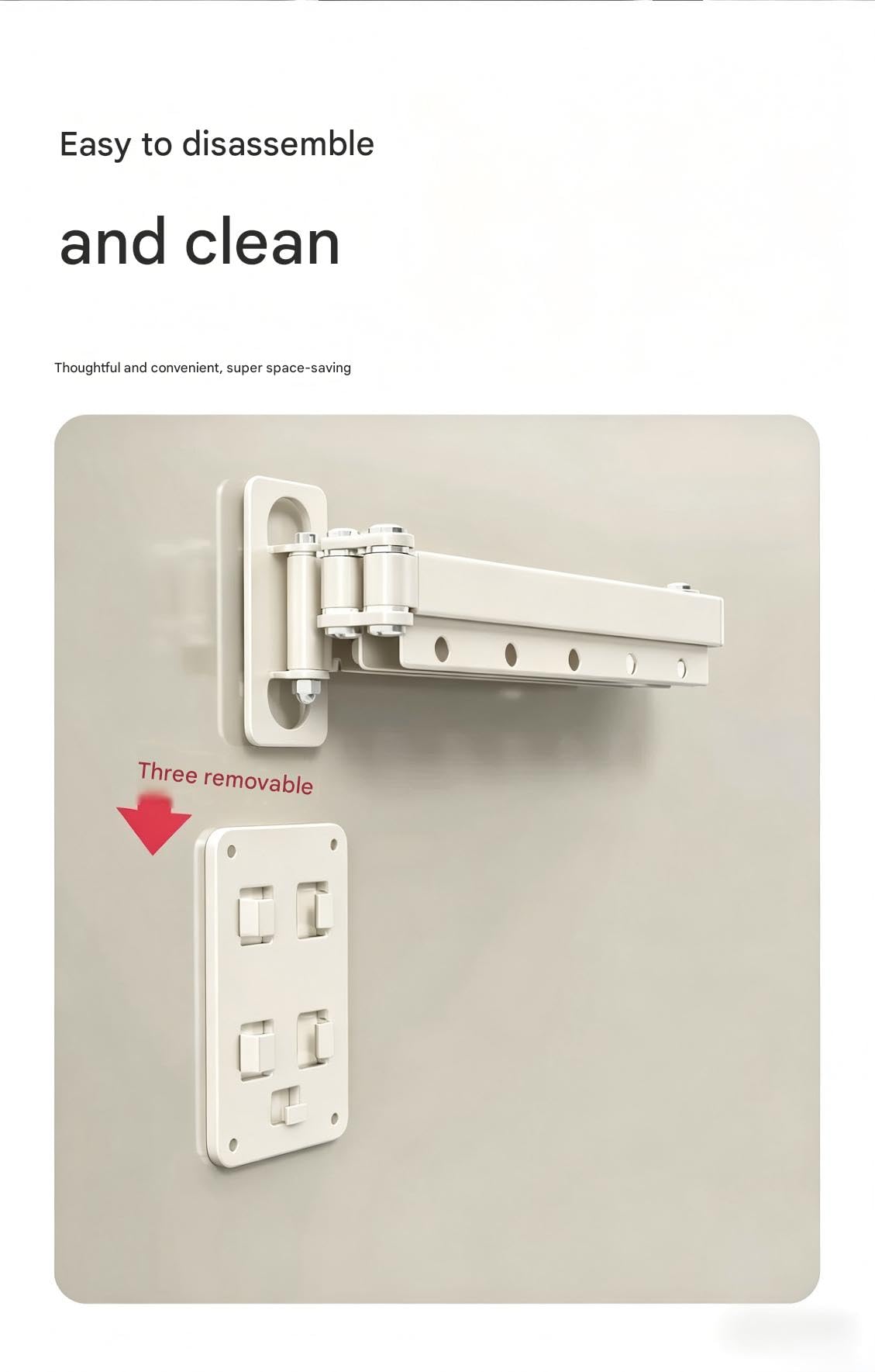 Set di aste da doccia pieghevoli in alluminio, 4 pali angolari regolabili multiangolo, 1,2 m, senza fori, per bagno, vasca, spogliatoio (bianco)