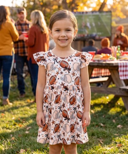 Image of Unique Baby Girls' Short Sleeve Everyday Printed Dresses for Kid and Toddler, Sizes 2T-12Y