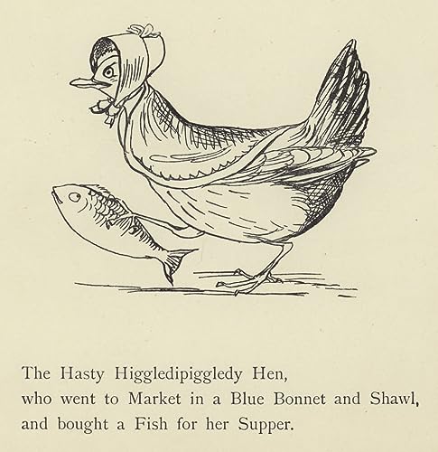 Peinture poule Edward Lear poster SERENDIPITP pour habiller un grand mur vide 60x90cm