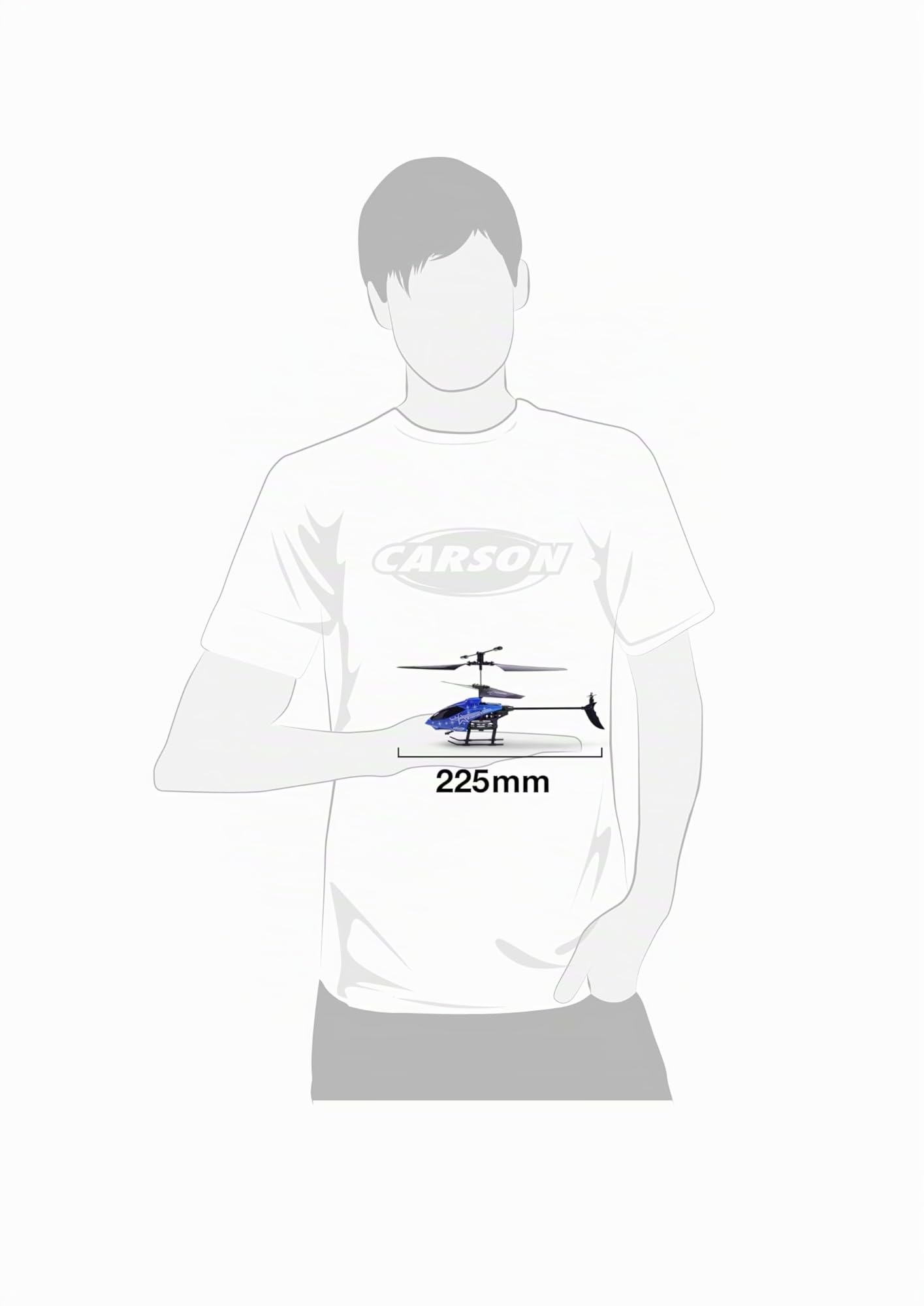Carson 500507165 Starter Tyrann 230 IR 2Ch RTF Night Blue - Helicóptero teledirigido, helicóptero con radiocontrol, para Principiantes, helicóptero radiocontrolado, Juguete teledirigido