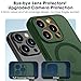KPPIT Magnetisch für iPhone 12 Pro Max Hülle Kompatibel für Magsafe,[Militärnorm Schutz Handyhülle] Durchscheinende Matt Kratzfeste Rückseite Schutzhülle Hülle für iPhone 12 Pro Max Case,Dunkelgrün