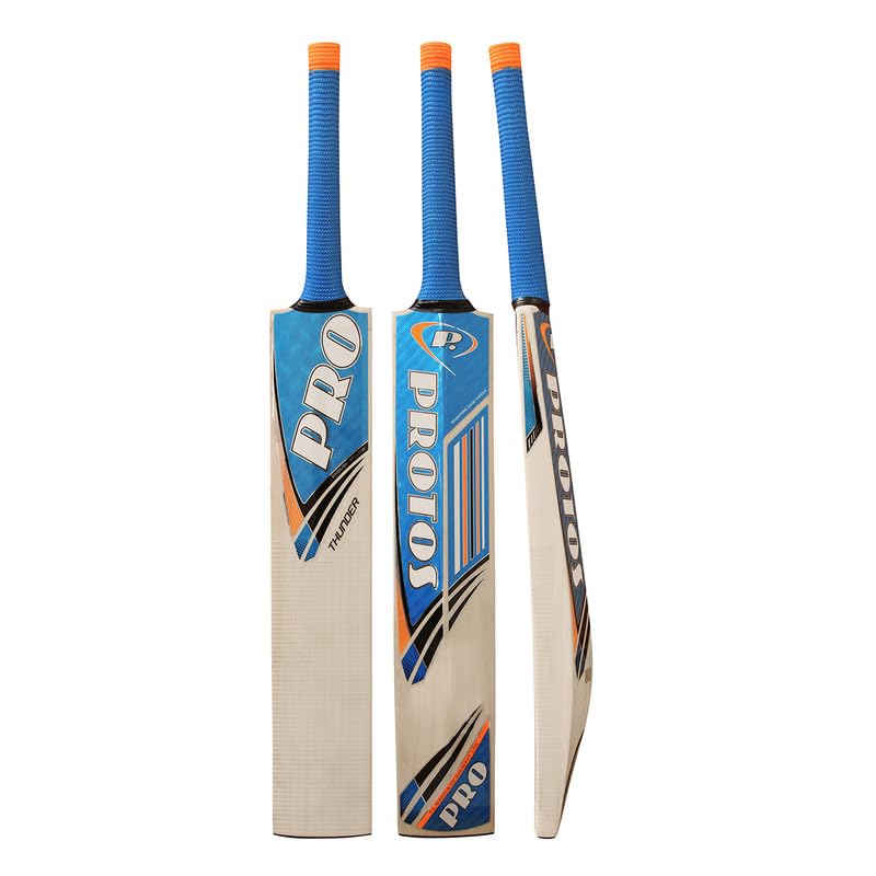 Protos Thunder - Mazza da cricket in salice inglese, manico corto, per adulti
