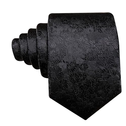 Image of Barry.Wang Men Tie Set Floral Paisley Silk Necktie Pocket Square Cufflinks Formal Wedding Party Business