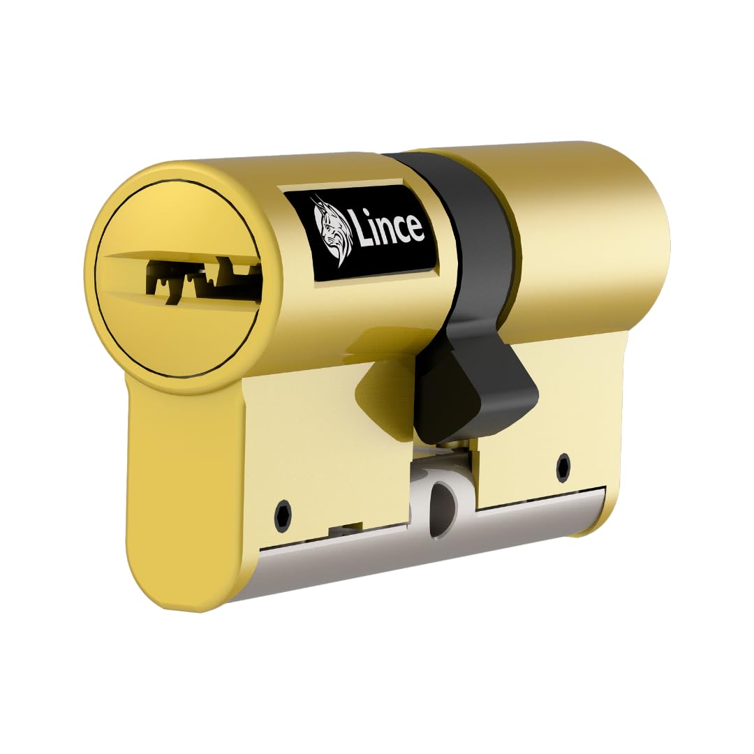 Cilindro di alta sicurezza LINCE C7 L50+30, triplo blocco brevettato, anti-bumping, anti-rottura, funzione antipanico, 5 chiavi reversibili, certificato EN 1303:2016.
