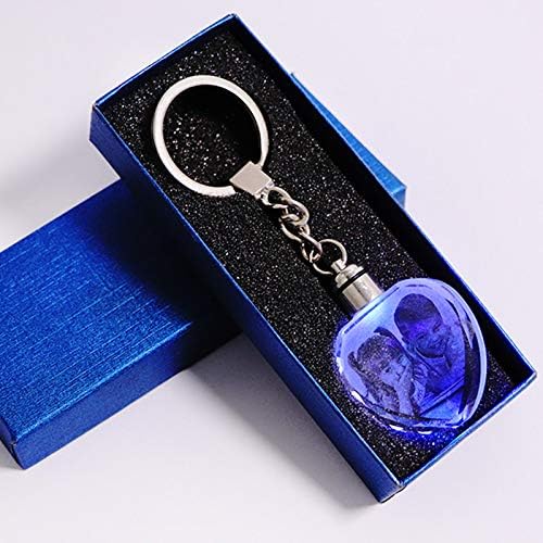Picture Frame - Customized Souvenirs Gift Decoration Heart Shape K9 Crystal Photos Frame Laser Engrave for Lover Baby Kids Glass Crafts Keychain