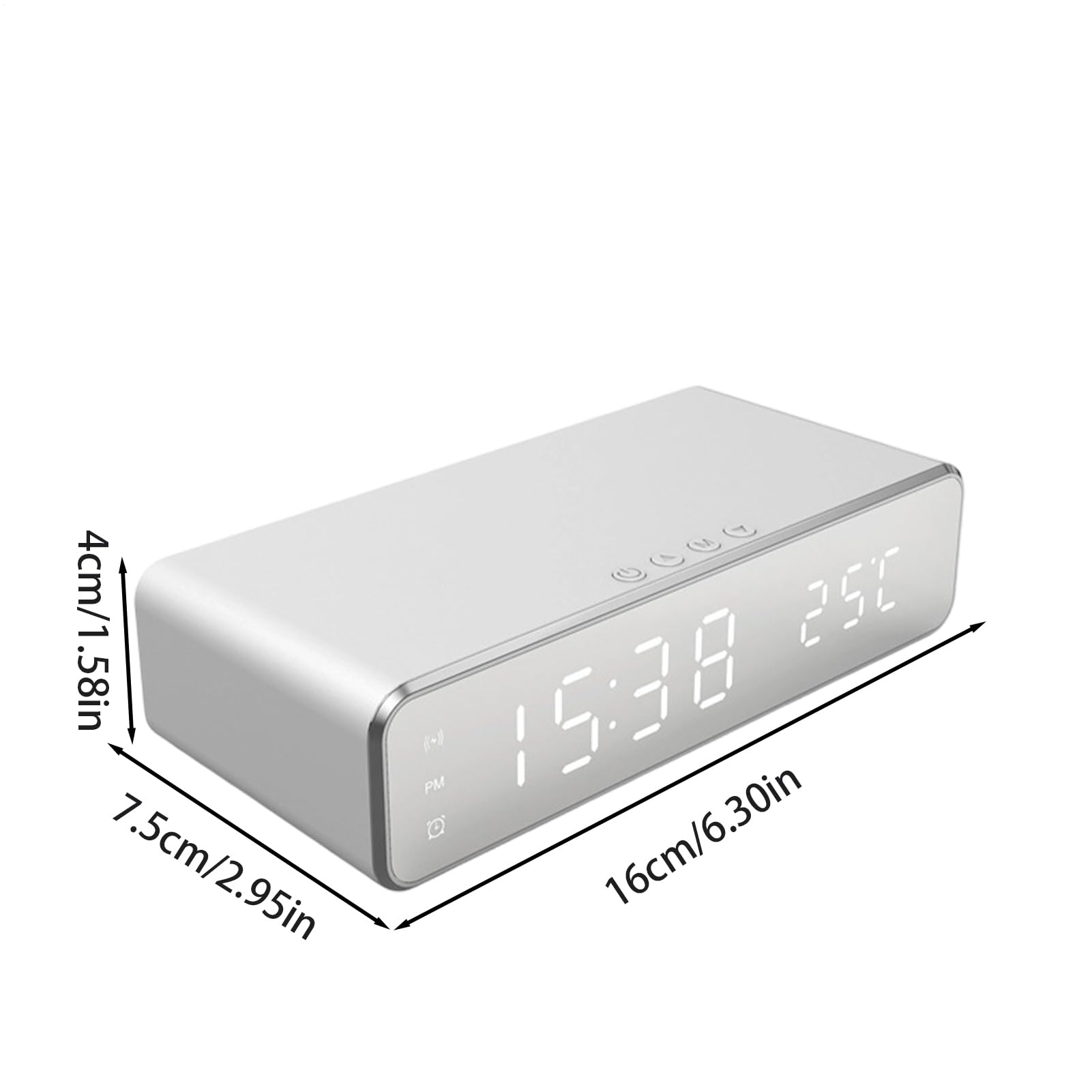 Station de Réveil avec Chargeur sans Fil - Support de Téléphone avec Affichage de la Température,Réveil numérique avec Charge sans Fil,pour Table de Chevet et Bureau à Domicile