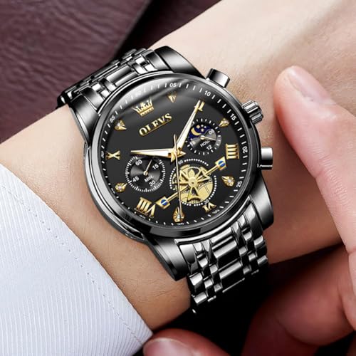 Montre chronographe pour homme OLEVS 2856 en acier noir - 2